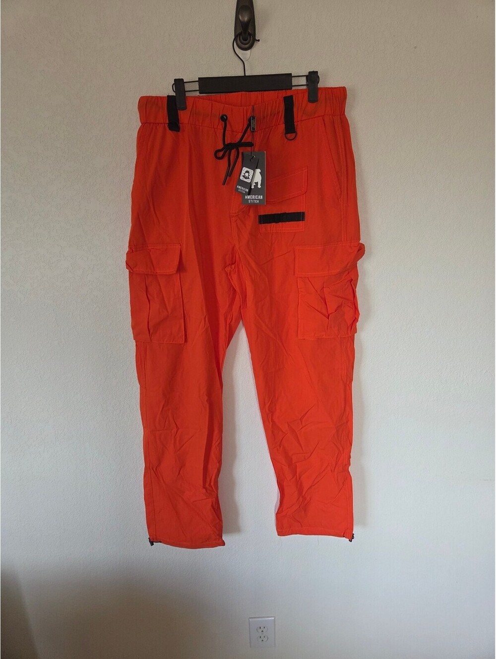 American Stitch Men's Orange Utility Jogger with Drawstring Waist
